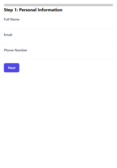Mobile Screenshot of FPC007_Multi_Step_Wizard_Form_with_Validation_and_Summary