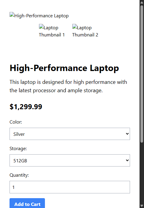 Mobile Screenshot of FPC004_ECommerce_Product_Page_With_Image_Zoom_and_Reviews